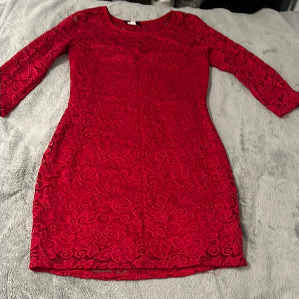 Elegant Red Lace Dress